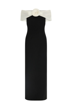 Платье «Black Crêpe Flower Maxi» Черно-серое RS26180XBBLACK