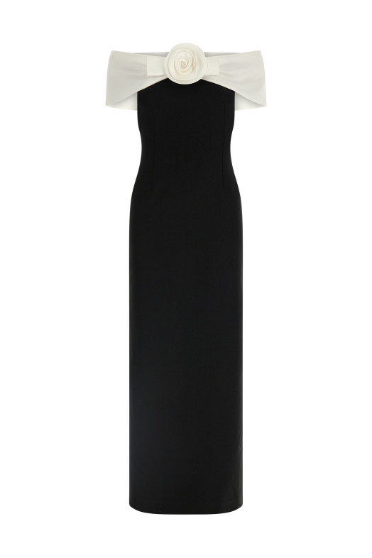 Платье «Black Crêpe Flower Maxi» Черно-серое RS26180XBBLACK