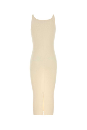 Cream silk dress PRADA (23901SWMO11MY)
