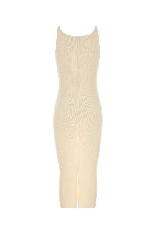 Cream silk dress PRADA (23901SWMO11MY)