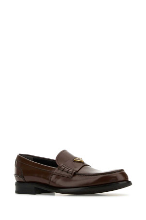 Chocolate leather loafers PRADA (2DB223FX000055)