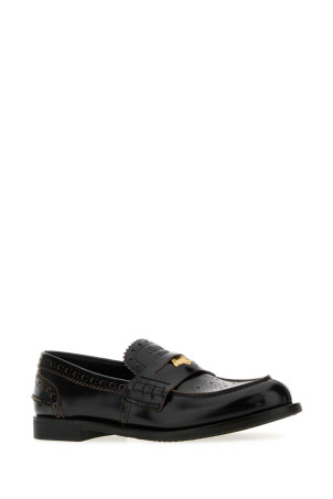 Black leather loafers Black MIU MIU (5D506EF020070)