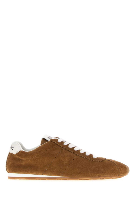 Camel suede Plume sneakers MIU MIU (5E114EF005054)