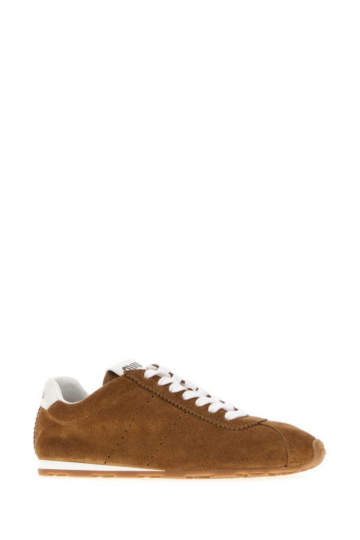 Camel suede Plume sneakers MIU MIU (5E114EF005054)