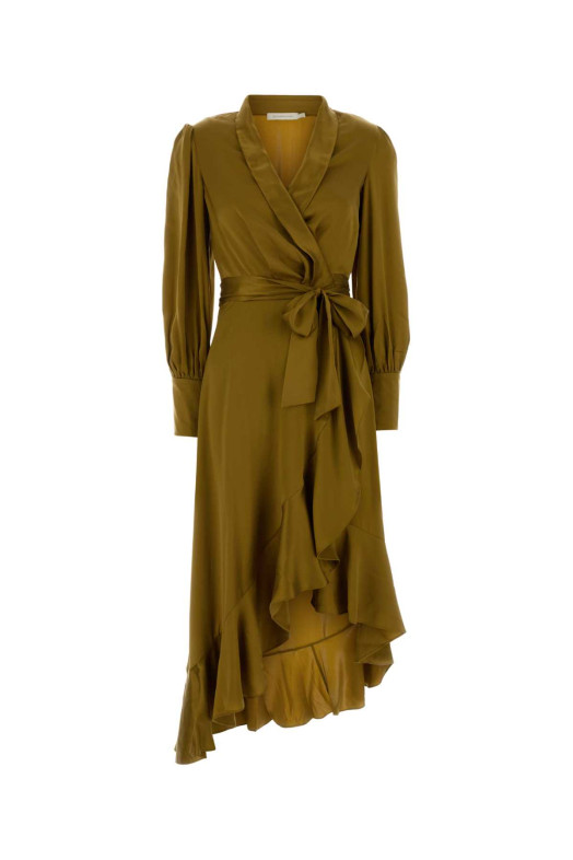 Kaki satin dress ZIMMERMANN (8066DF25R)