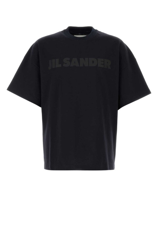 Хлопковая футболка оверсайз темно-синего цвета JIL SANDER (J21GC0001J45317)