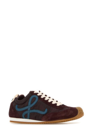 Burgundy canvas and suede Ballet Runner 2.0 sneakers LOEWE (LBR2282X33)