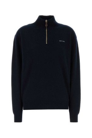 Midnight blue cashmere polo shirt Blue MIU MIU (MMLB75SOOO1748)