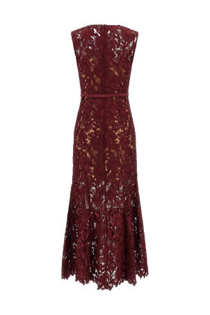 Сукня «Бургундське мереживо гіпюр міді» бордо RS26167MABUBURGUNDY