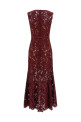 'Burgundy Guipure Lace Midi' dress Bordeaux