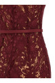 'Burgundy Guipure Lace Midi' dress Bordeaux