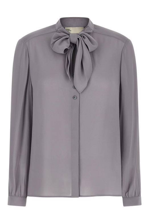 Блузка «Georgette Bow» Серая 176348029