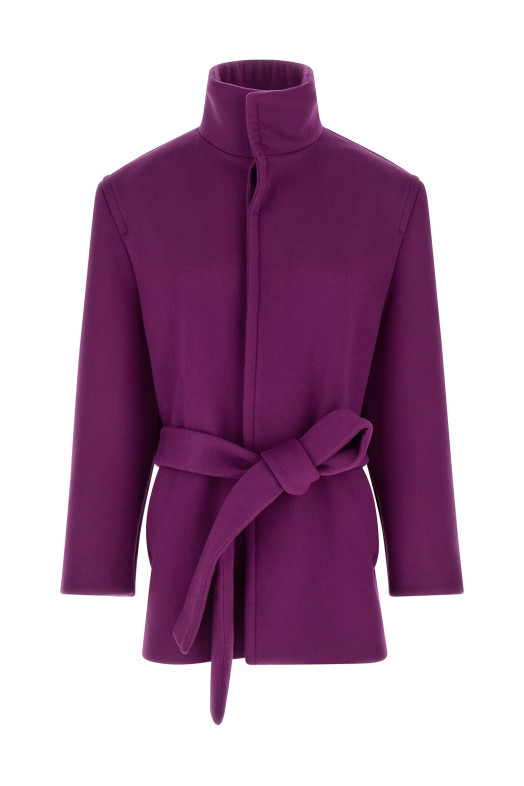 Double-face wool coat Purple