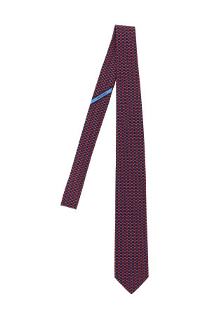 FERRAGAMO 'Gancini' принт галстук Разноцветный 788903FBLUROSSO