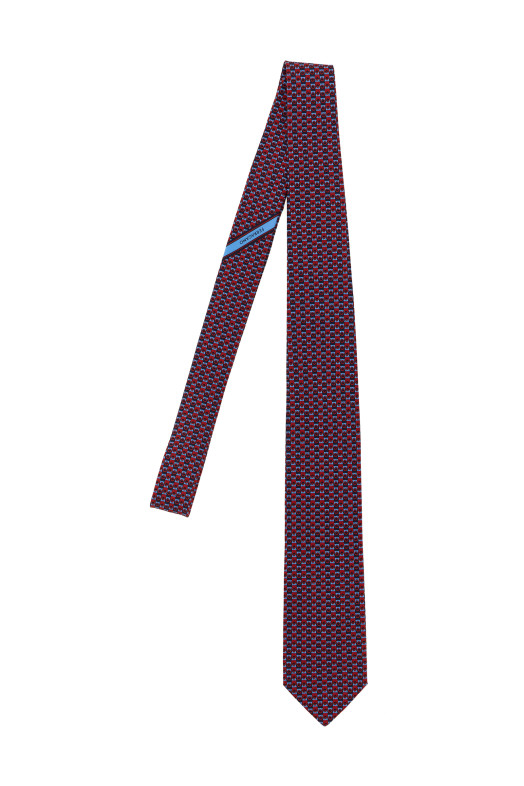 FERRAGAMO 'Gancini' принт галстук Разноцветный 788903FBLUROSSO