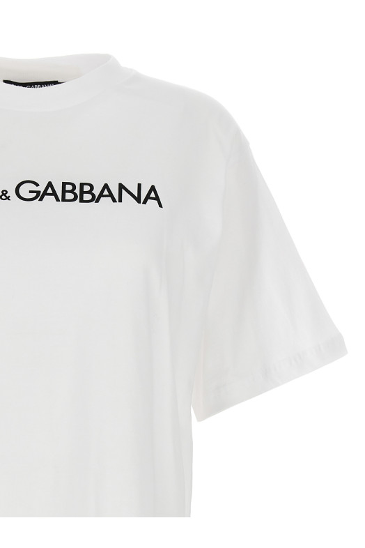 Футболка с логотипом, белая DOLCE & GABBANA F8U10TG7H4PW0800
