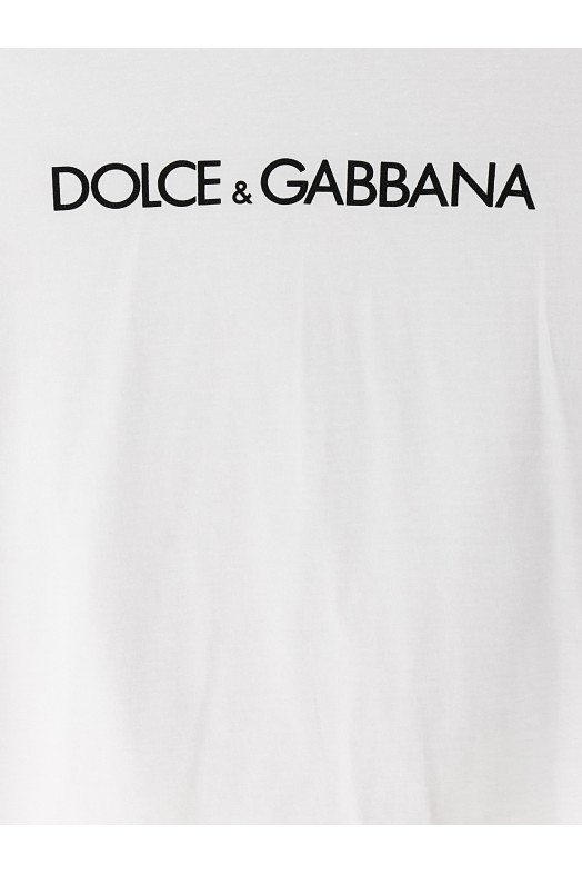 Футболка с логотипом, белая DOLCE & GABBANA F8U10TG7H4PW0800
