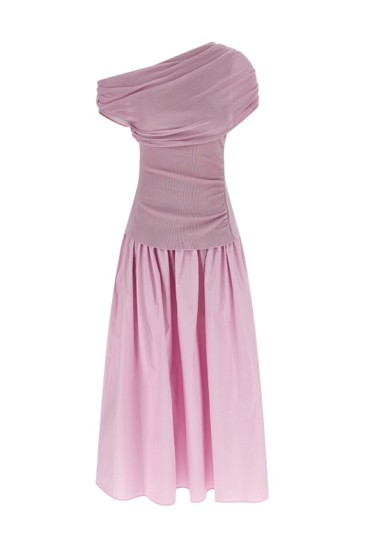 Платье «Pink Cotton Draped Knit Midi» Розовое RS26108MPPINK