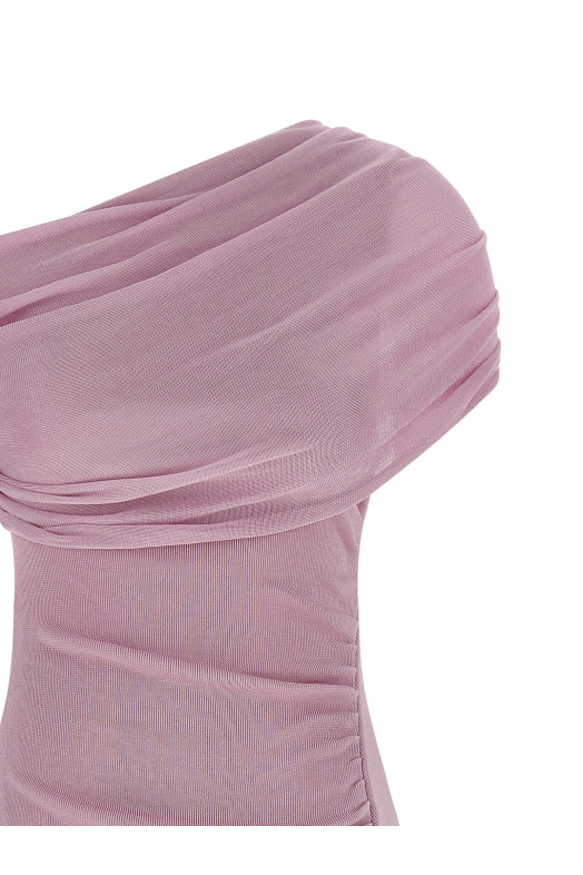 Платье «Pink Cotton Draped Knit Midi» Розовое RS26108MPPINK