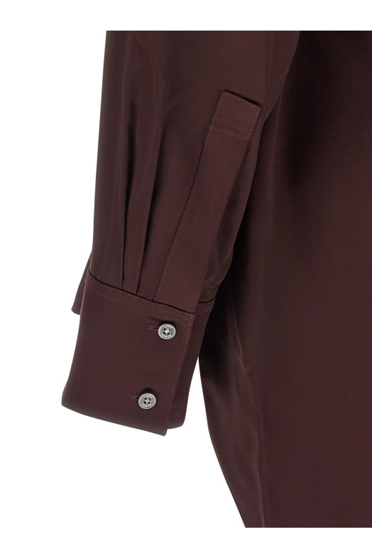 Атласная блузка бордо TORY BURCH 176405600