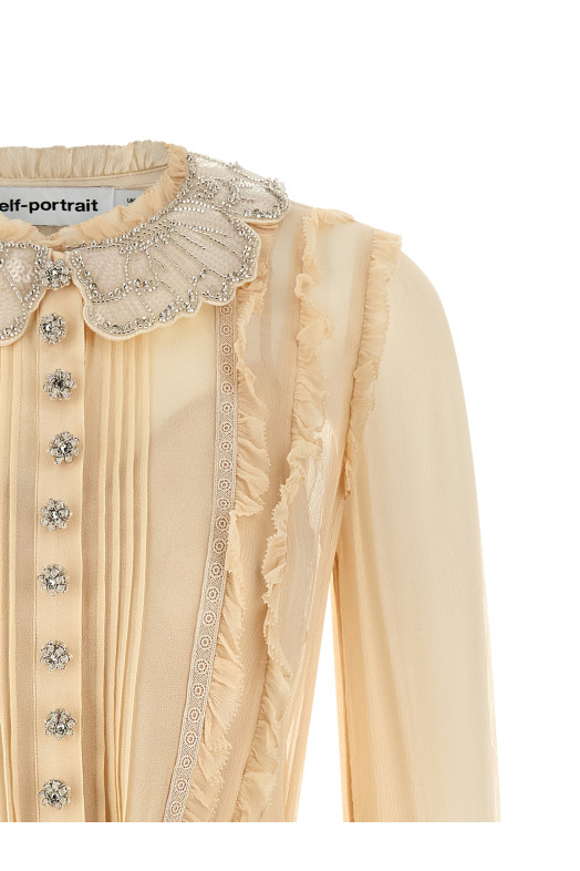 Платье «Tan Pleated Georgette Mini» Желтое RS26034STTAN