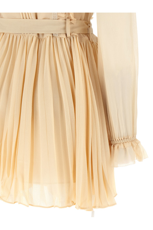 Платье «Tan Pleated Georgette Mini» Желтое RS26034STTAN