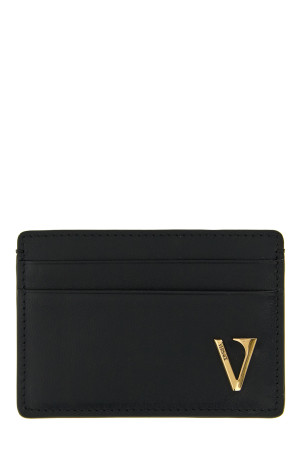 'V Logo' card holder Black