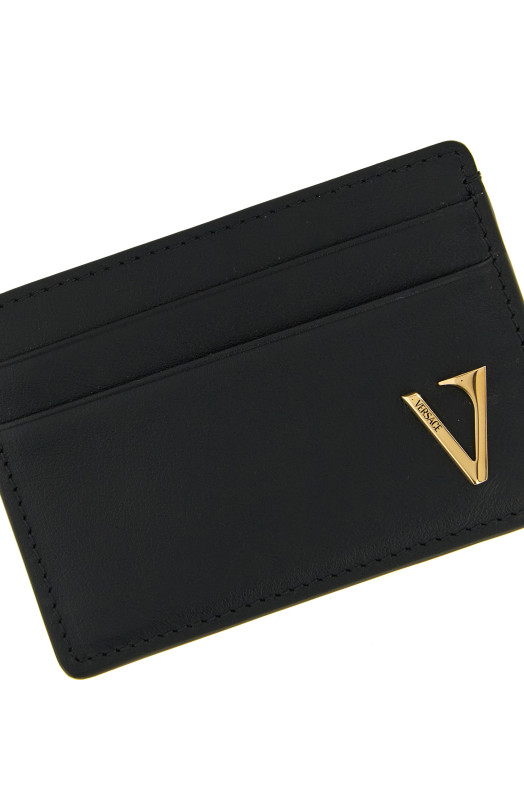 'V Logo' card holder Black