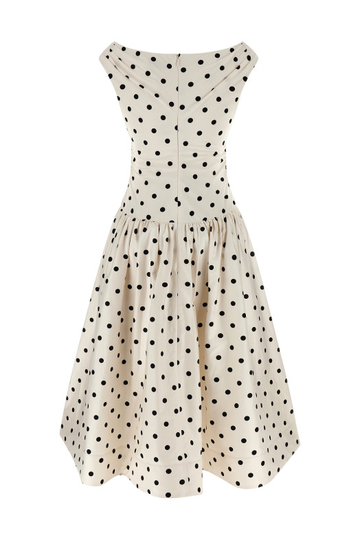 Платье «Cream Polka Dot Cotton Midi» Черно-серое RS26209MCCREAM