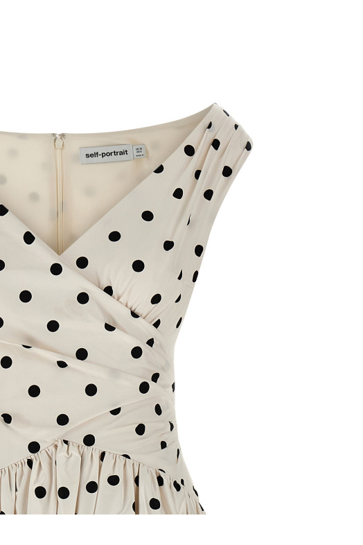 Платье «Cream Polka Dot Cotton Midi» Черно-серое RS26209MCCREAM