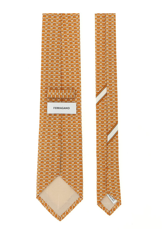 Галстук с принтом «Gancini», оранжевый 788908FARANCIO