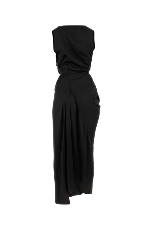 Черное атласное платье VIVIENNE WESTWOOD (110103A5W01AD)
