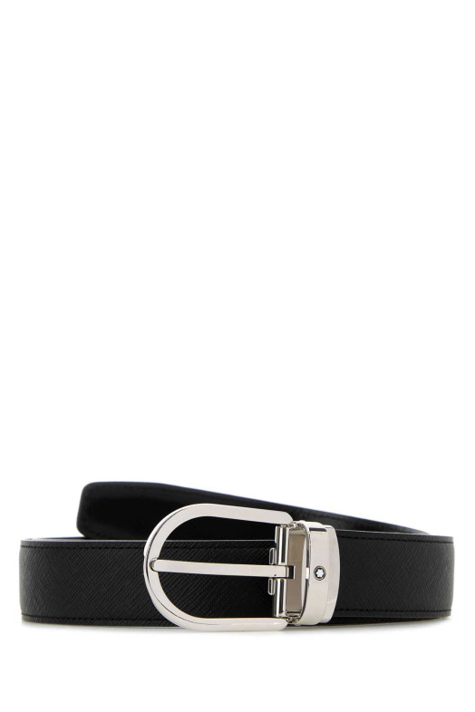 Black leather belt MONTBLANC (198410)