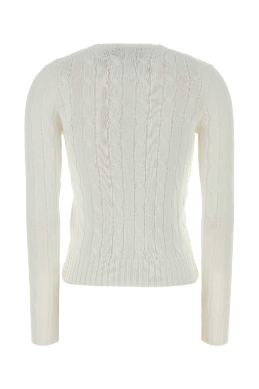 Белый хлопковый свитер Blue POLO RALPH LAUREN (211971869)