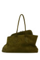 Средняя сумка через плечо La Passeggiata из замши оливкового цвета THE ATTICO (250WAH00054LBT007AA)