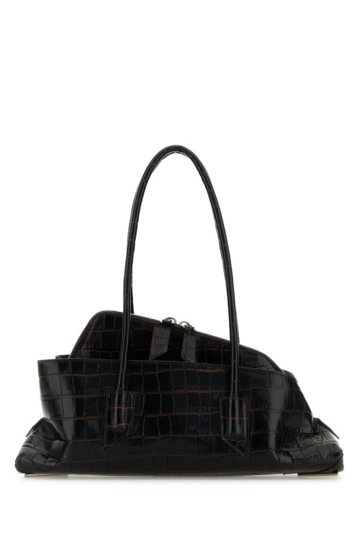 Темно-коричневая кожаная маленькая сумочка La Passeggiata THE ATTICO (251WAH00058LBT021PR)