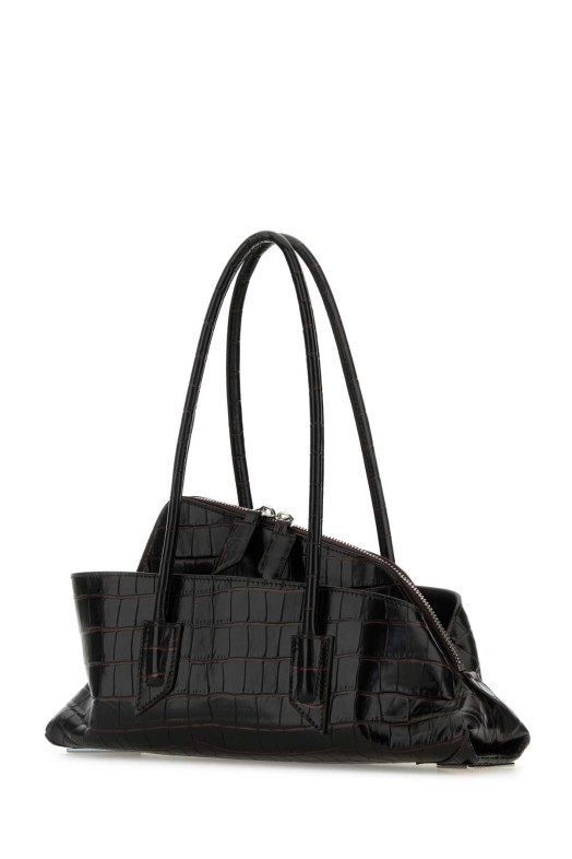 Темно-коричневая кожаная маленькая сумочка La Passeggiata THE ATTICO (251WAH00058LBT021PR)