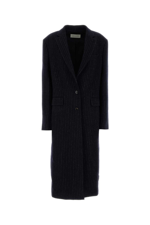 Embroidered wool Raftan coat Blue DRIES VAN NOTEN (2520102542042)
