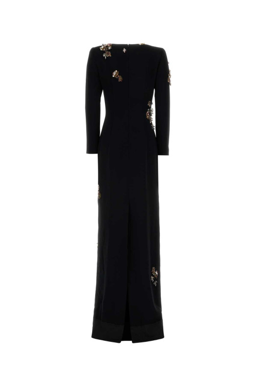 Black crepe Dalista long dress DRIES VAN NOTEN (2520110922190)