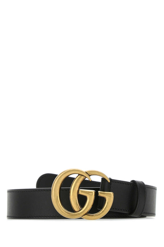 Black leather belt Black GUCCI (414516AP00T)
