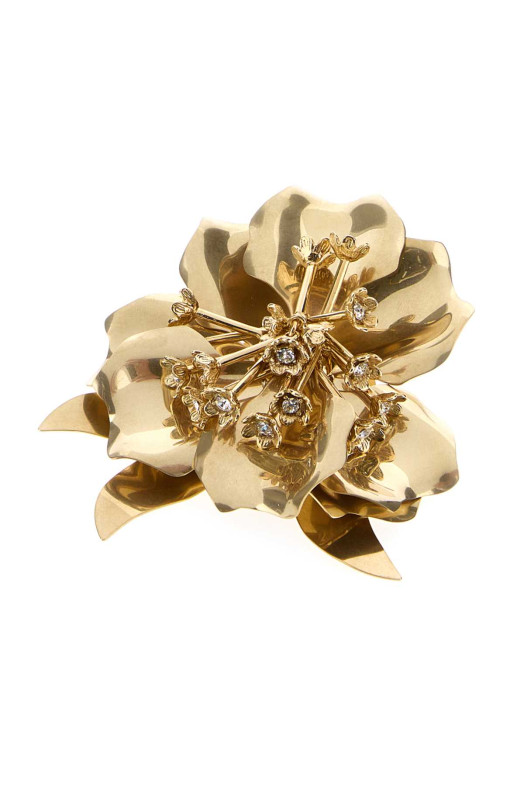 Gold metal brooch MIU MIU (5IS1292IEU)
