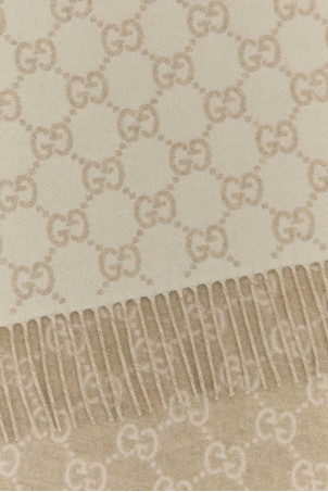 Embroidered cashmere reversible scarf GUCCI (8123173GAC0)