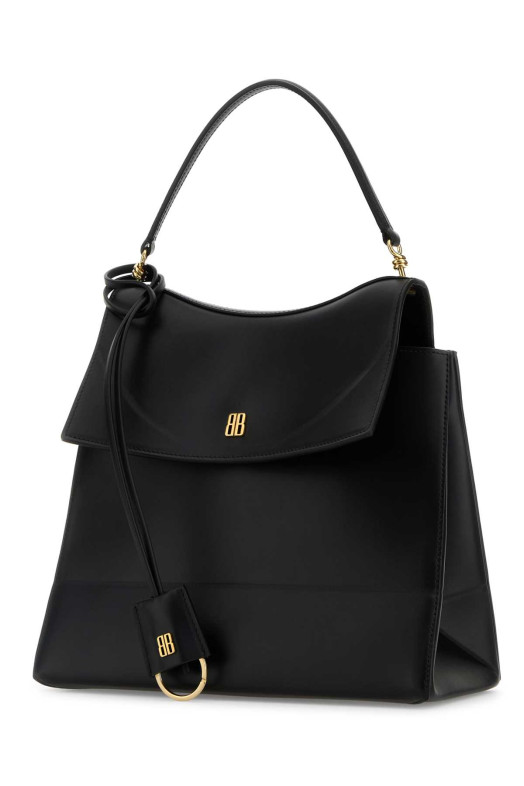 Черная кожаная сумка Nano среднего размера Черная BALENCIAGA (8292932ABTZ)