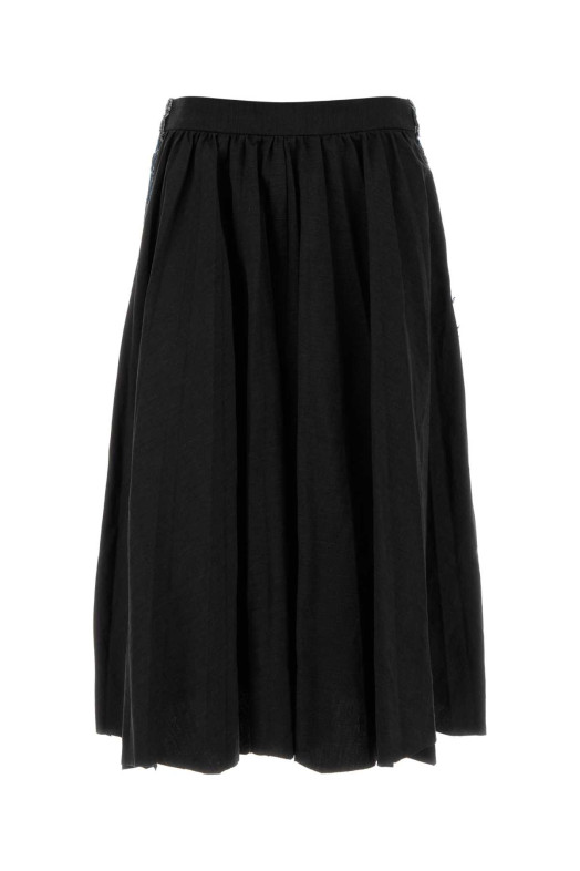 Two-tone twill and denim skirt Black BALENCIAGA (838770TST05)