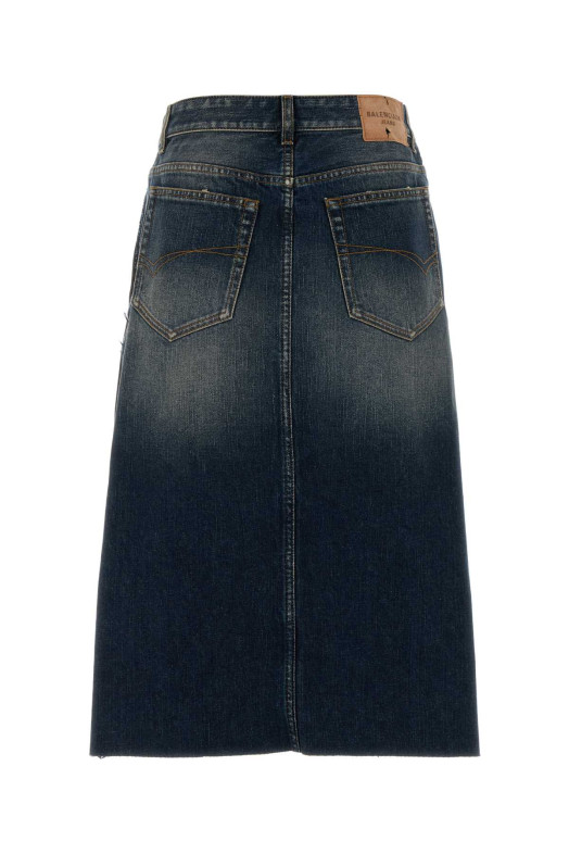 Two-tone twill and denim skirt Black BALENCIAGA (838770TST05)