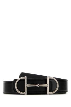 Black leather reversible belt GUCCI (8472730YATC)
