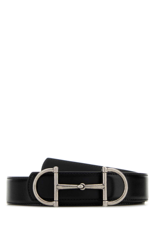 Black leather reversible belt GUCCI (8472730YATC)