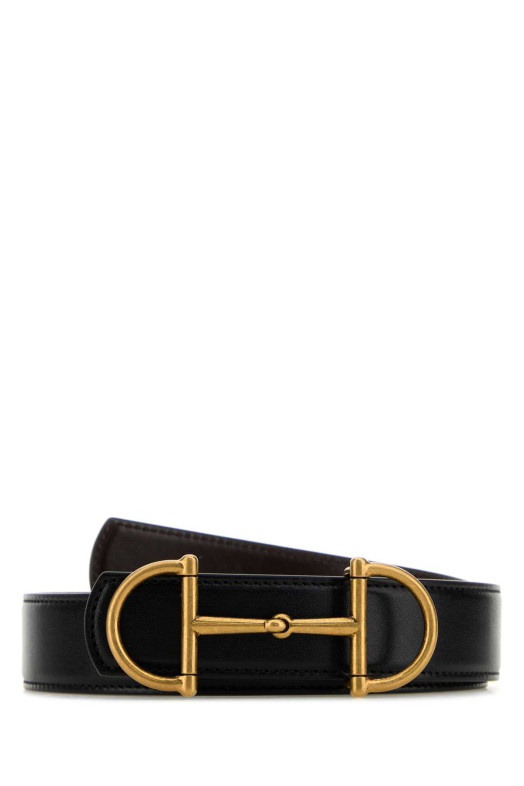 Black leather reversible belt GUCCI (847273AAFRD)