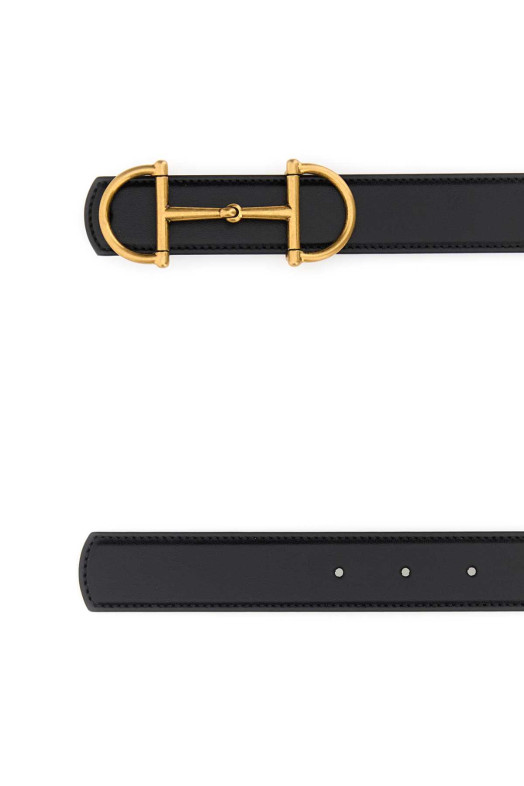 Black leather reversible belt GUCCI (847273AAFRD)