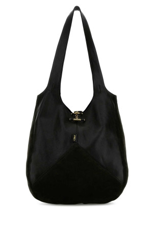 Black suede and leather Balloon shopping bag CHLOE (CH25WS642Q51)
